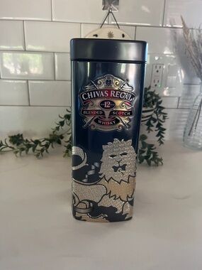 Metallic Navy and Gold Decorative Tin